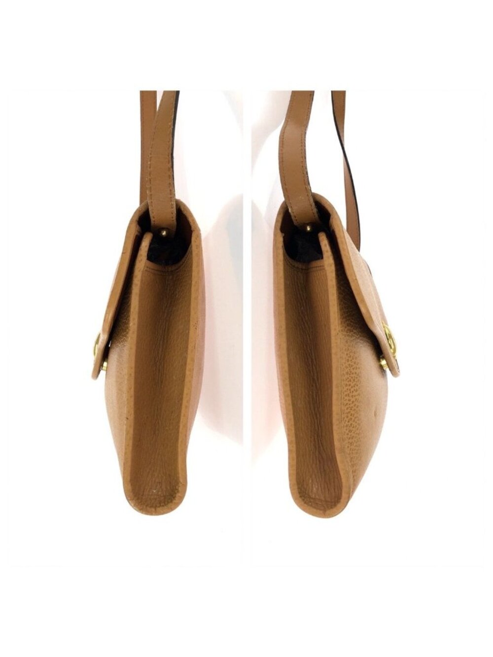 Dior Vintage CD Logo Brown Camel Gold Leather Shoulder Bag - Picture 8 of 9